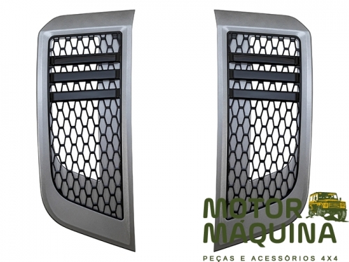 XS DEFENDER 2020 AIR INTAKE GRILLE SET - SILVER WITH BLACK MESH